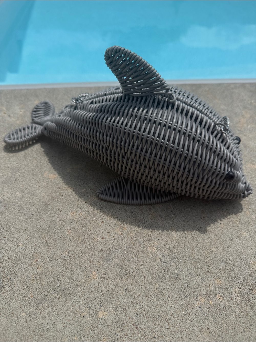 New Tommy Bahama Dolphin Woven Crossbody Bag in Charcoal Gray - Picture 11 of 15